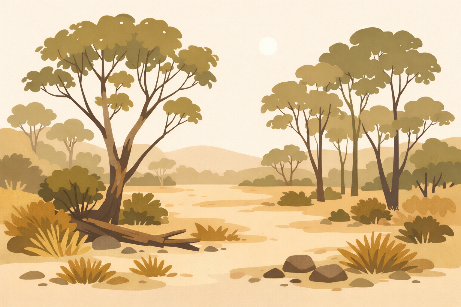 An stylised image of the Australian bush.